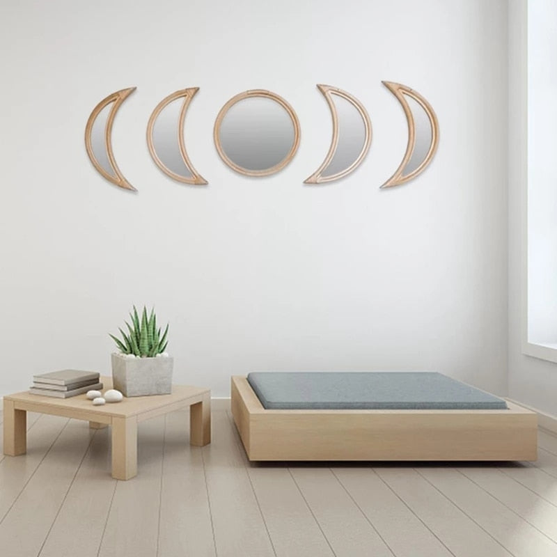 Nordic Style Moon Phase Mirror Set - LivinJoyfully365